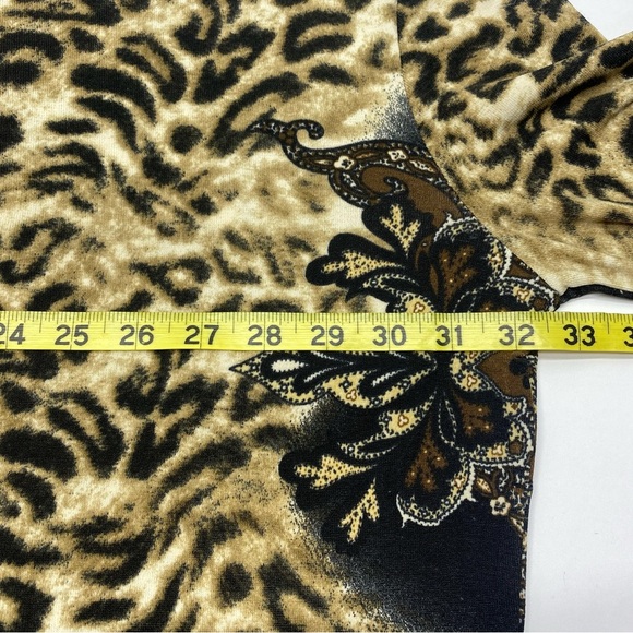 CLARA SUNWOO Animal Print Tunic in Brown and Cream dropped shoulder W LG - Picture 8 of 13